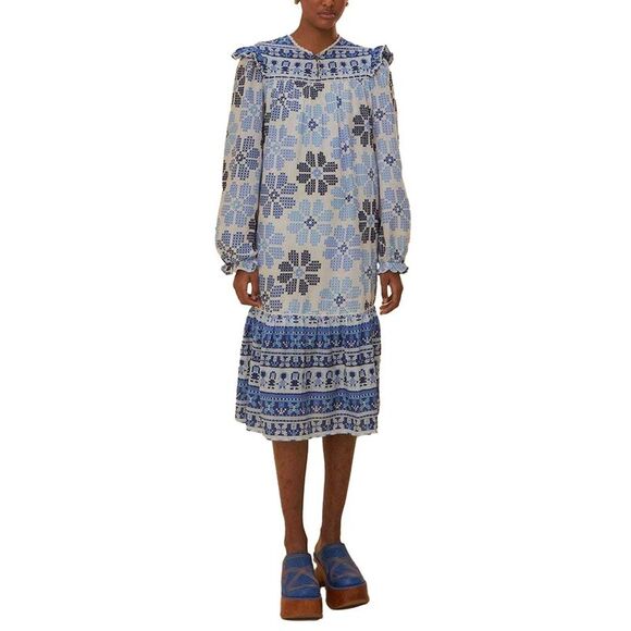 Farm Rio Womens  Midi Dress, White - Picture 1 of 3